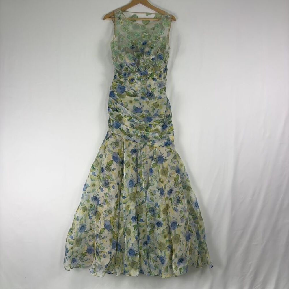 Theia Gorgeous Floral Sleeveless Maxi Gown. Perfect dress for summer wedding!